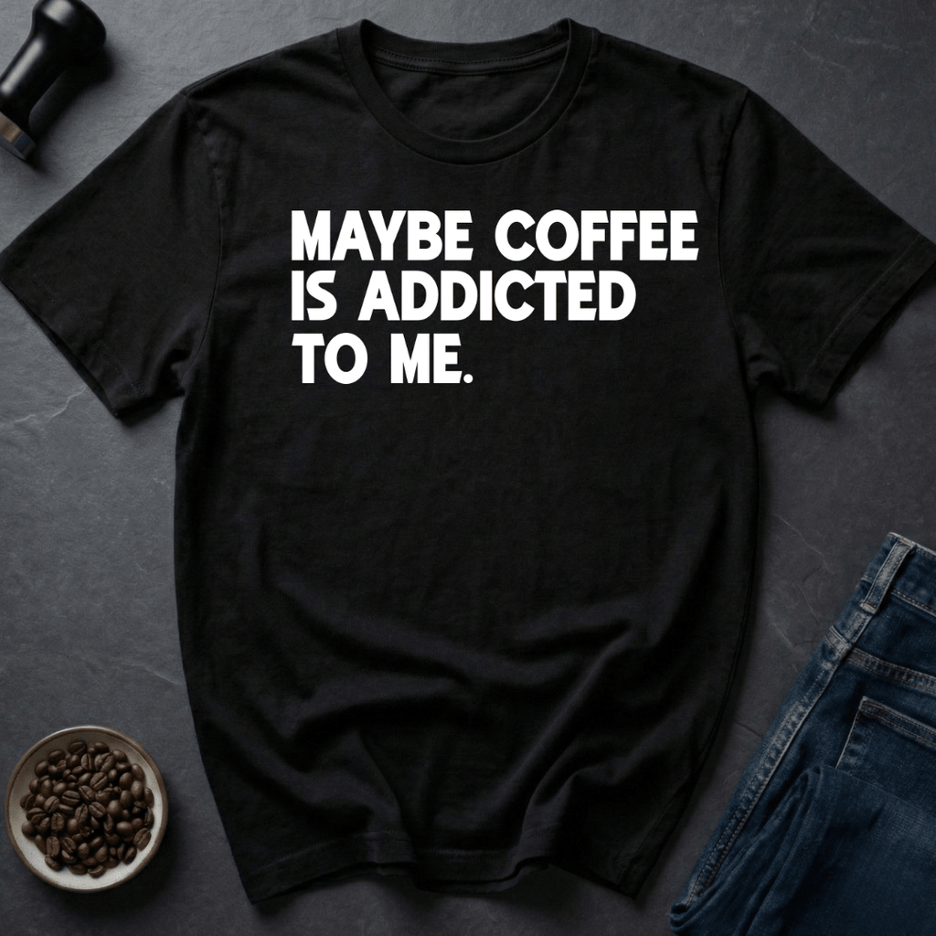 Coffee graphic Maybe Coffee... T-Shirt in Black / S by Caffeine Dept