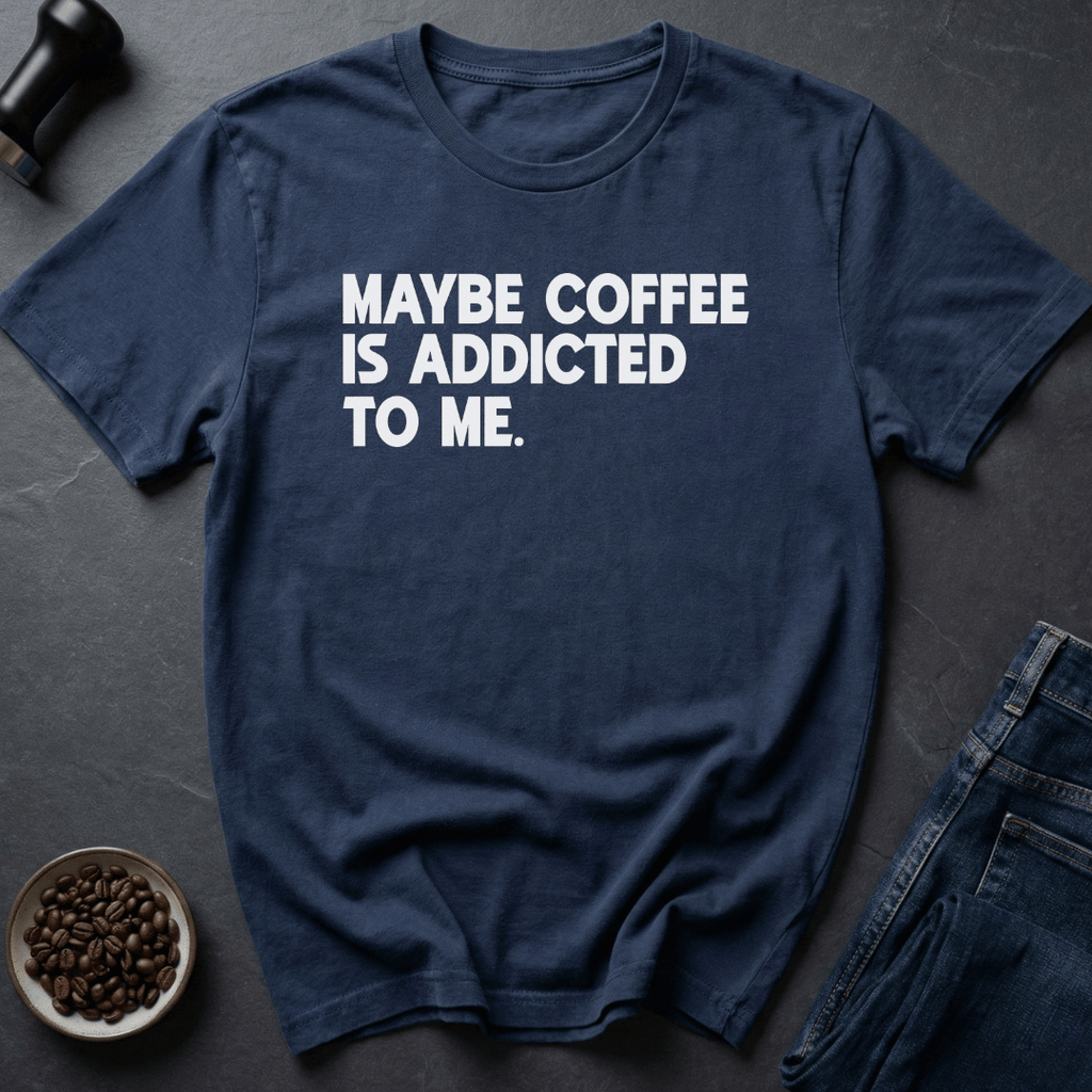 Coffee graphic Maybe Coffee... T-Shirt in Royal / S by Caffeine Dept