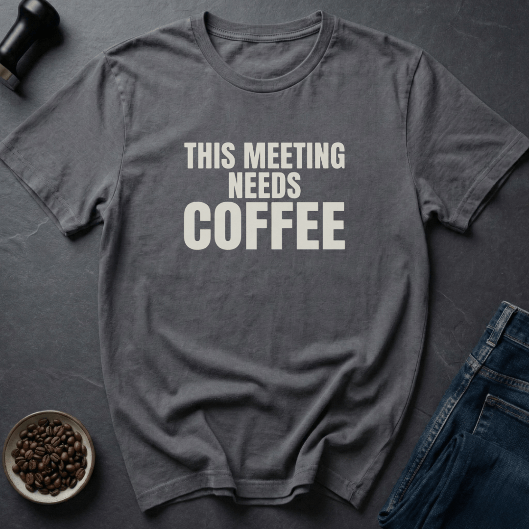 Coffee graphic Meeting Fuel T-Shirt in Charcoal / S by Caffeine Dept