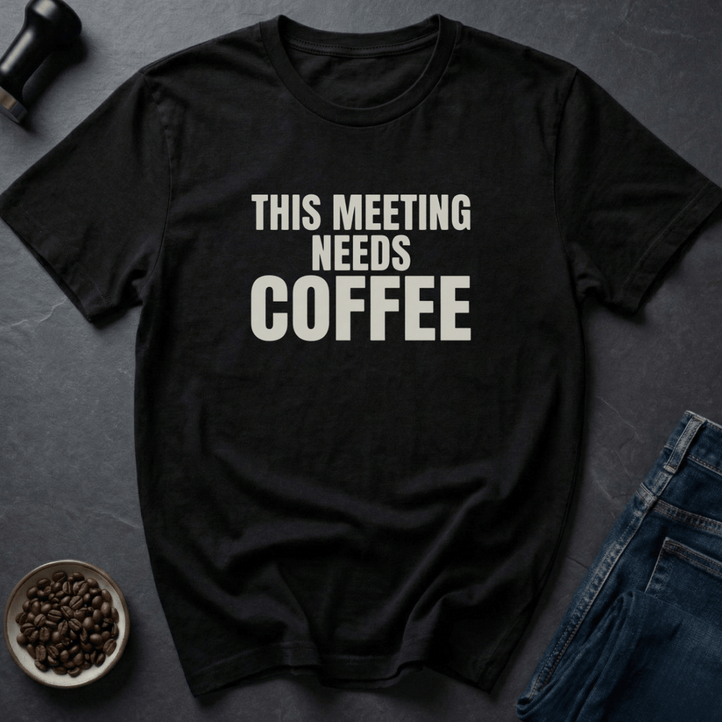 Coffee graphic Meeting Fuel T-Shirt in Charcoal / S by Caffeine Dept