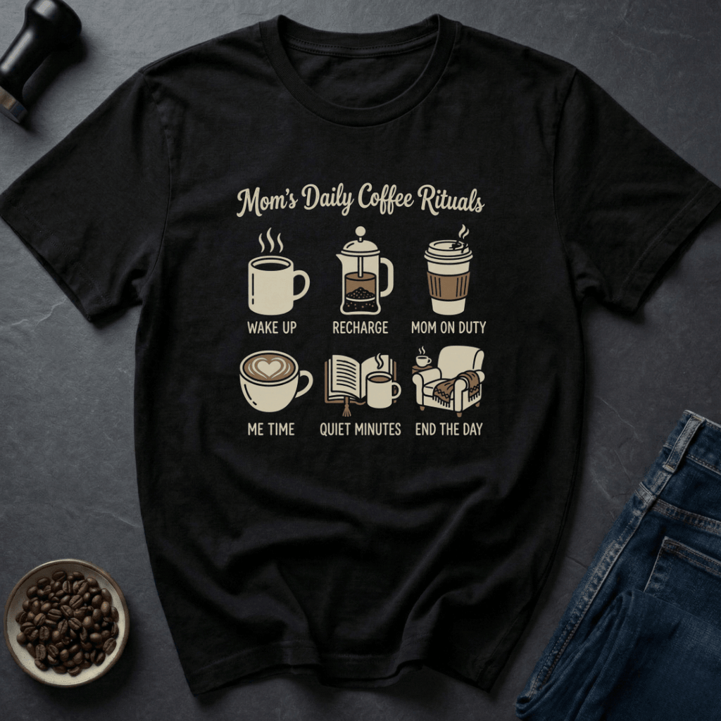 Coffee graphic Mom Coffee Rituals T-Shirt in Dark Chocolate / S by Caffeine Dept