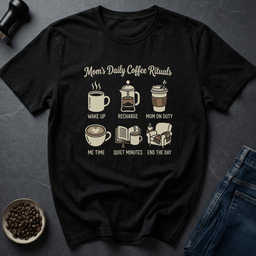 Coffee graphic Mom Coffee Rituals T-Shirt in Dark Chocolate / S by Caffeine Dept