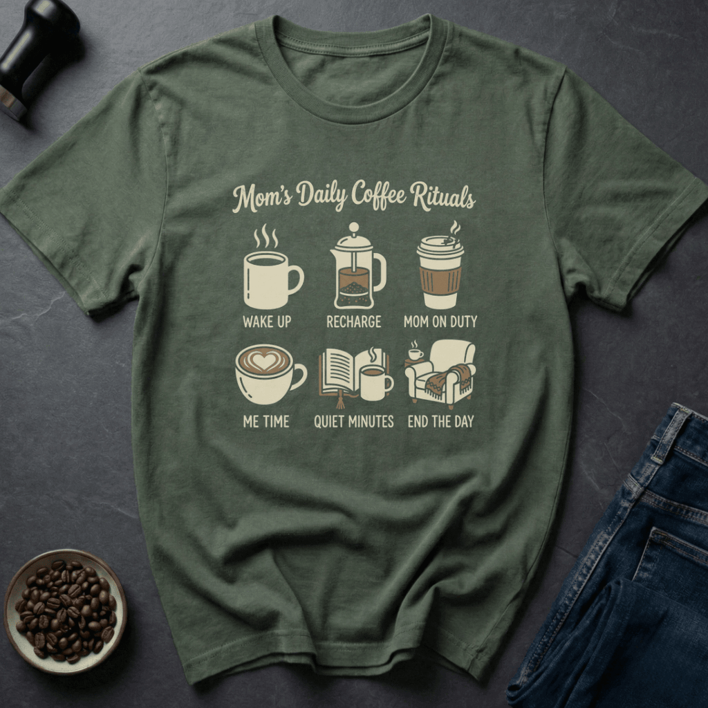 Coffee graphic Mom Coffee Rituals T-Shirt in Dark Chocolate / S by Caffeine Dept