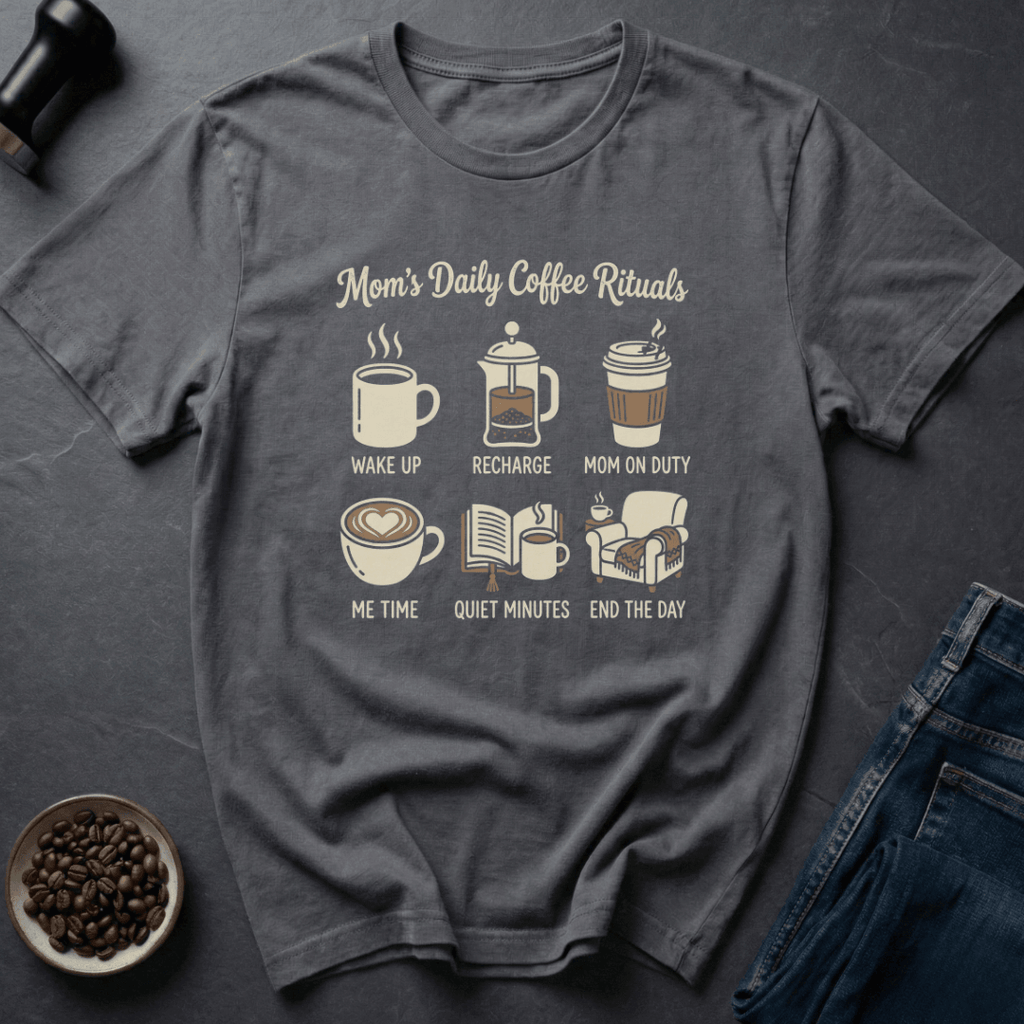 Coffee graphic Mom Coffee Rituals T-Shirt in Dark Chocolate / S by Caffeine Dept