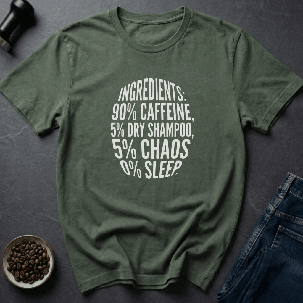 Coffee graphic Mom Ingredients T-Shirt in Navy / S by Caffeine Dept