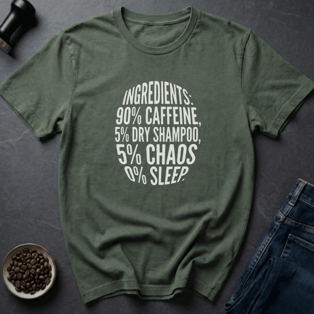 Coffee graphic Mom Ingredients T-Shirt in Navy / S by Caffeine Dept