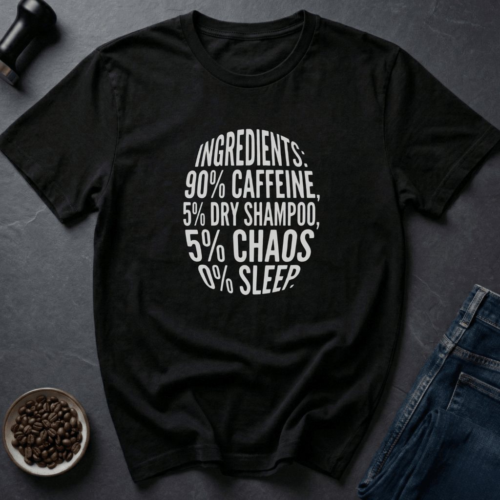 Coffee graphic Mom Ingredients T-Shirt in Navy / S by Caffeine Dept
