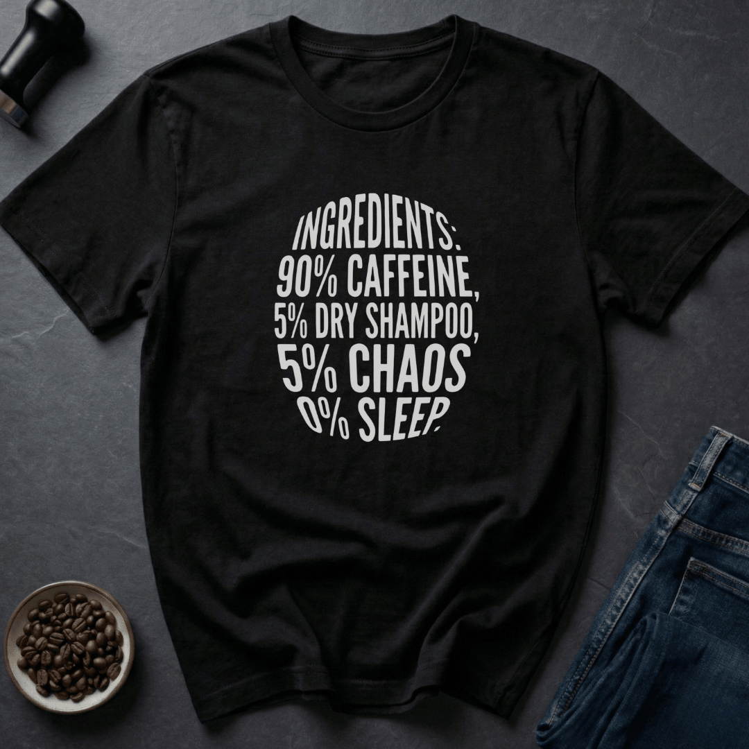 Coffee graphic Mom Ingredients T-Shirt in Navy / S by Caffeine Dept