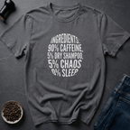 Coffee graphic Mom Ingredients T-Shirt in Navy / S by Caffeine Dept