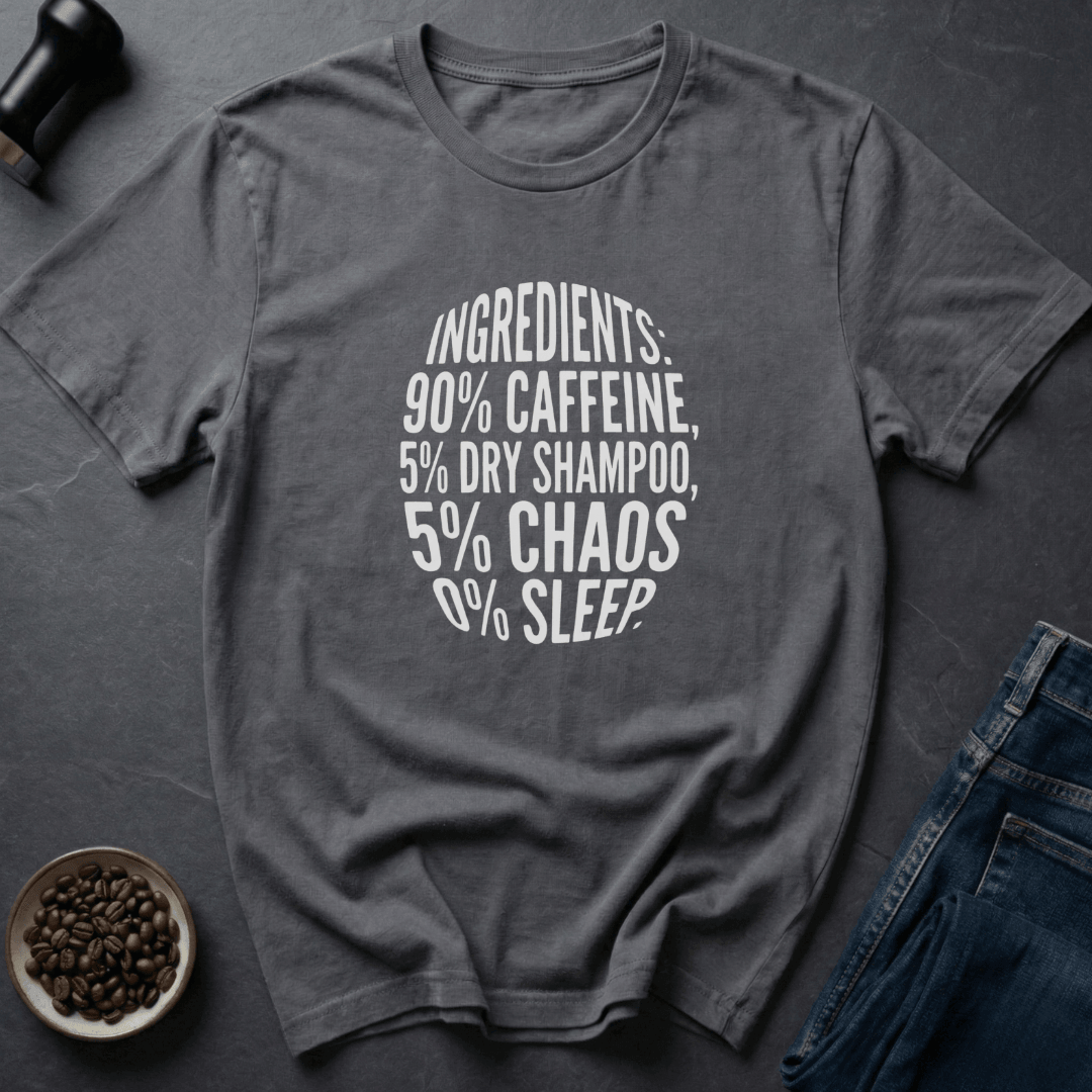 Coffee graphic Mom Ingredients T-Shirt in Navy / S by Caffeine Dept