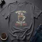 Coffee graphic Mom Life T-Shirt in Dark Chocolate / S by Caffeine Dept