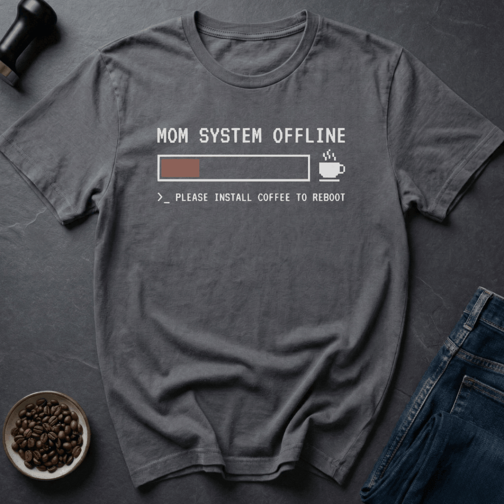 Coffee graphic Mom Offline T-Shirt in Dark Chocolate / S by Caffeine Dept