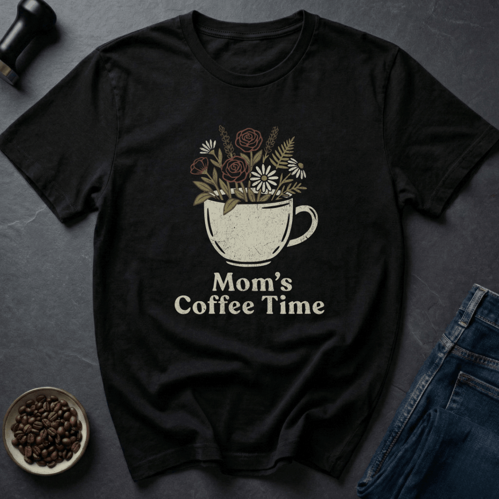 Coffee graphic Mom’s Coffee T-Shirt in Dark Chocolate / S by Caffeine Dept