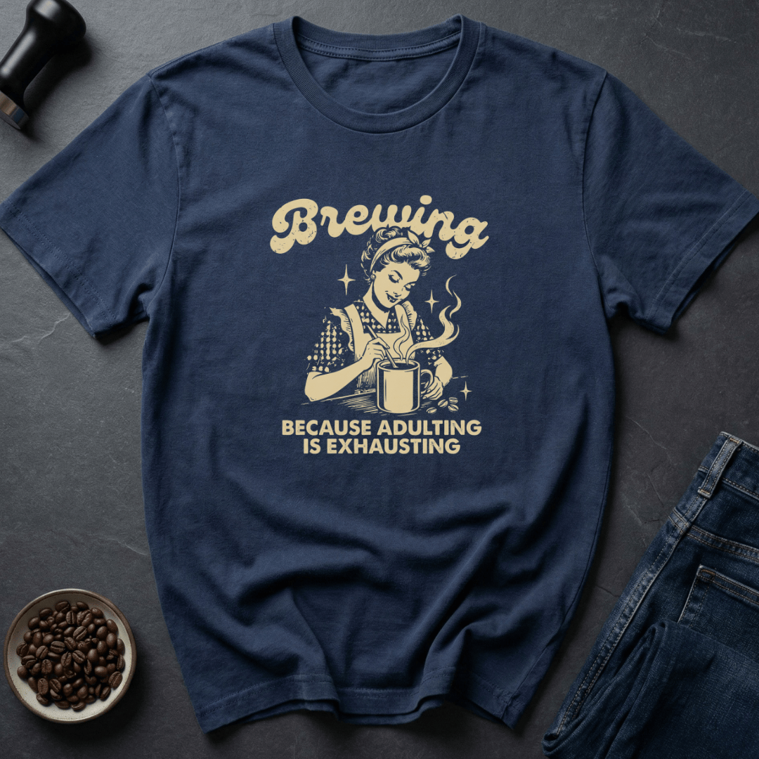 Coffee graphic Mom Survivalist T-Shirt in Navy / S by Caffeine Dept