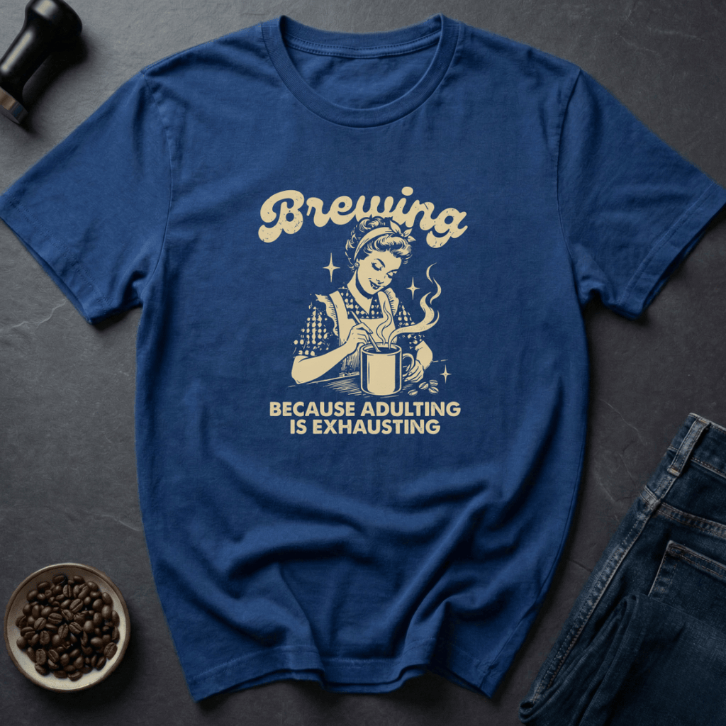 Coffee graphic Mom Survivalist T-Shirt in Royal / S by Caffeine Dept