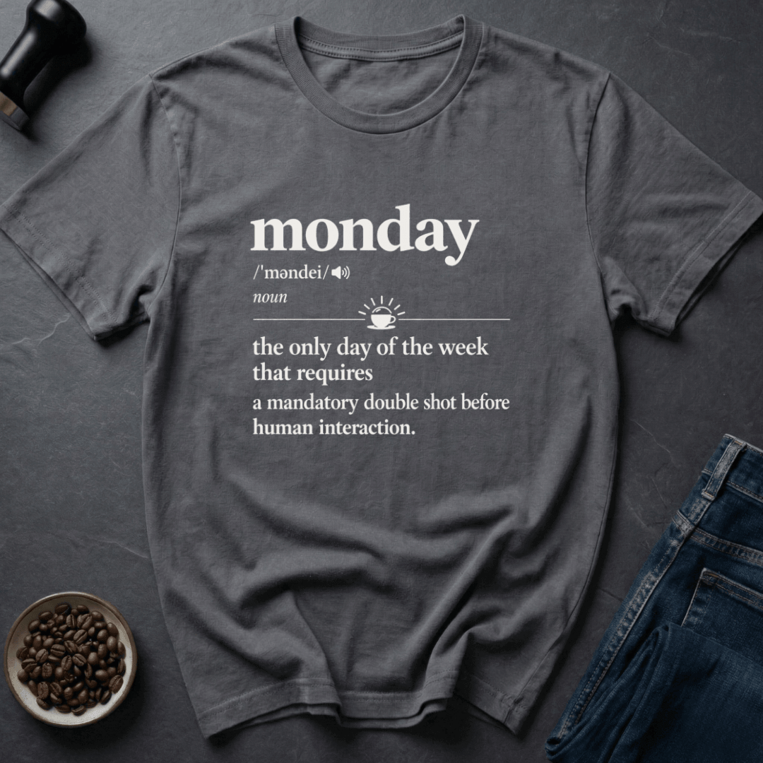 Coffee graphic Monday Coffee T-Shirt in Military Green / S by Caffeine Dept