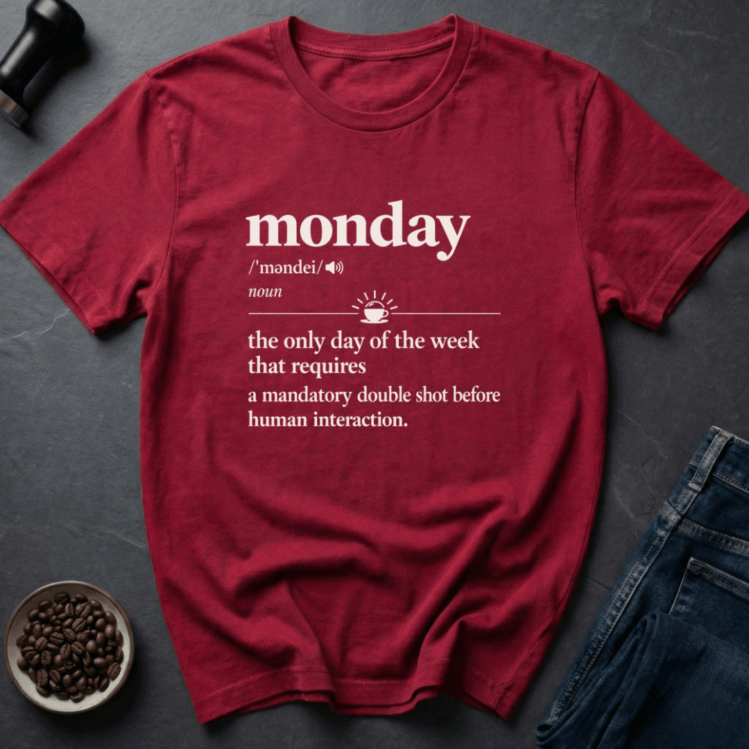 Coffee graphic Monday Coffee T-Shirt in Military Green / S by Caffeine Dept