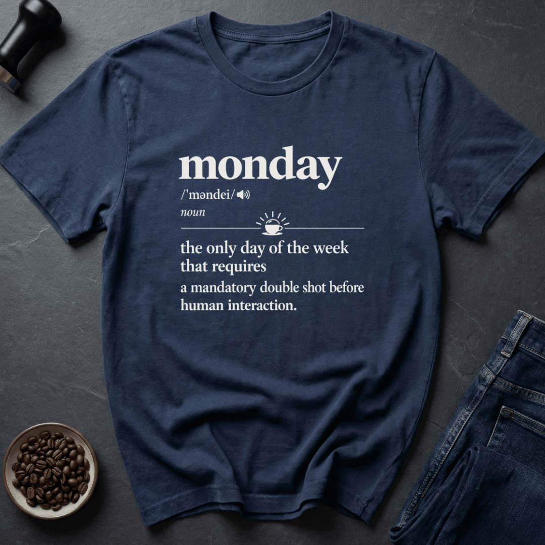 Coffee graphic Monday Coffee T-Shirt in Military Green / S by Caffeine Dept
