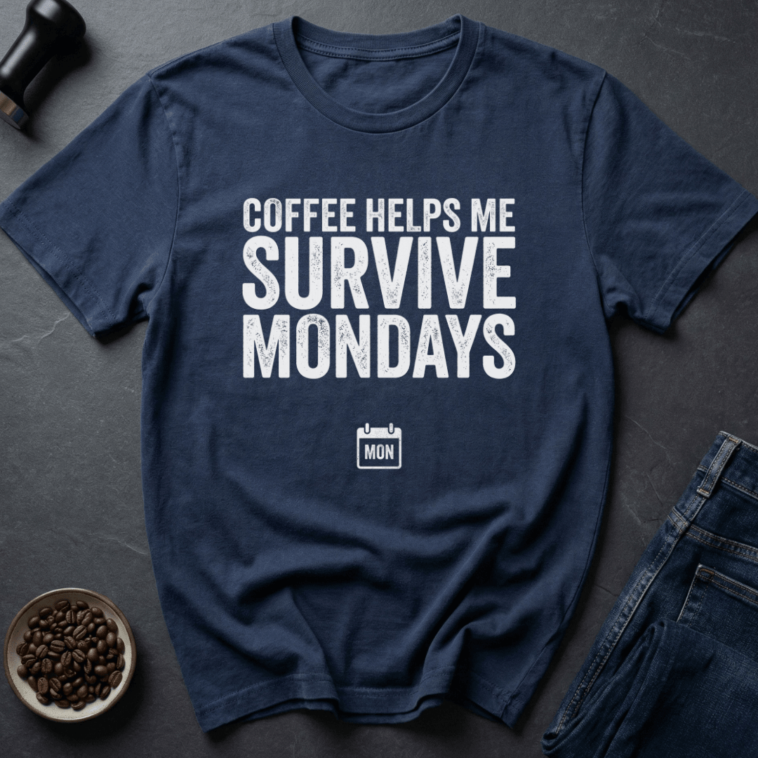 Coffee graphic Monday Fuel T-Shirt in Navy / S by Caffeine Dept