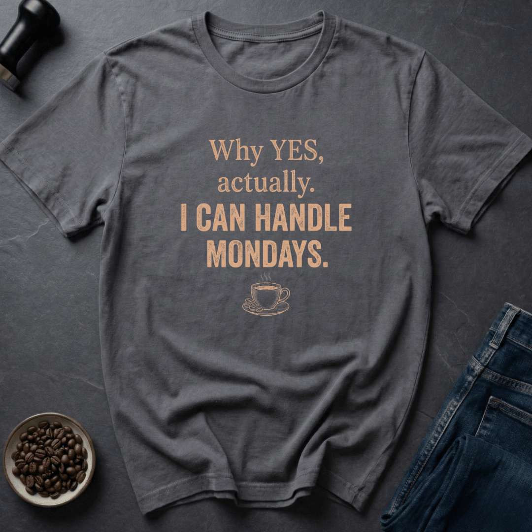Coffee graphic Monday Survivor T-Shirt in Charcoal / S by Caffeine Dept