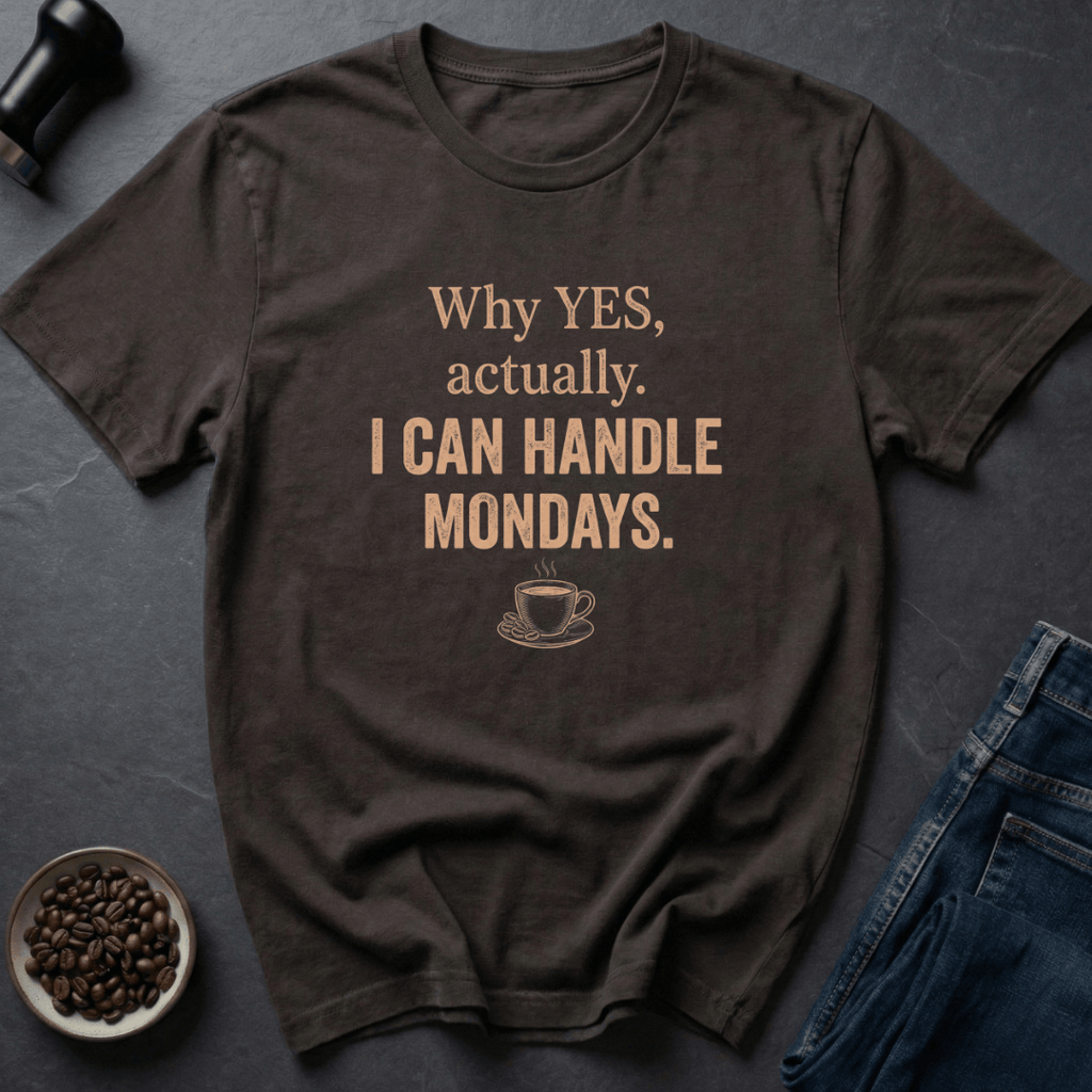 Coffee graphic Monday Survivor T-Shirt in Dark Chocolate / S by Caffeine Dept