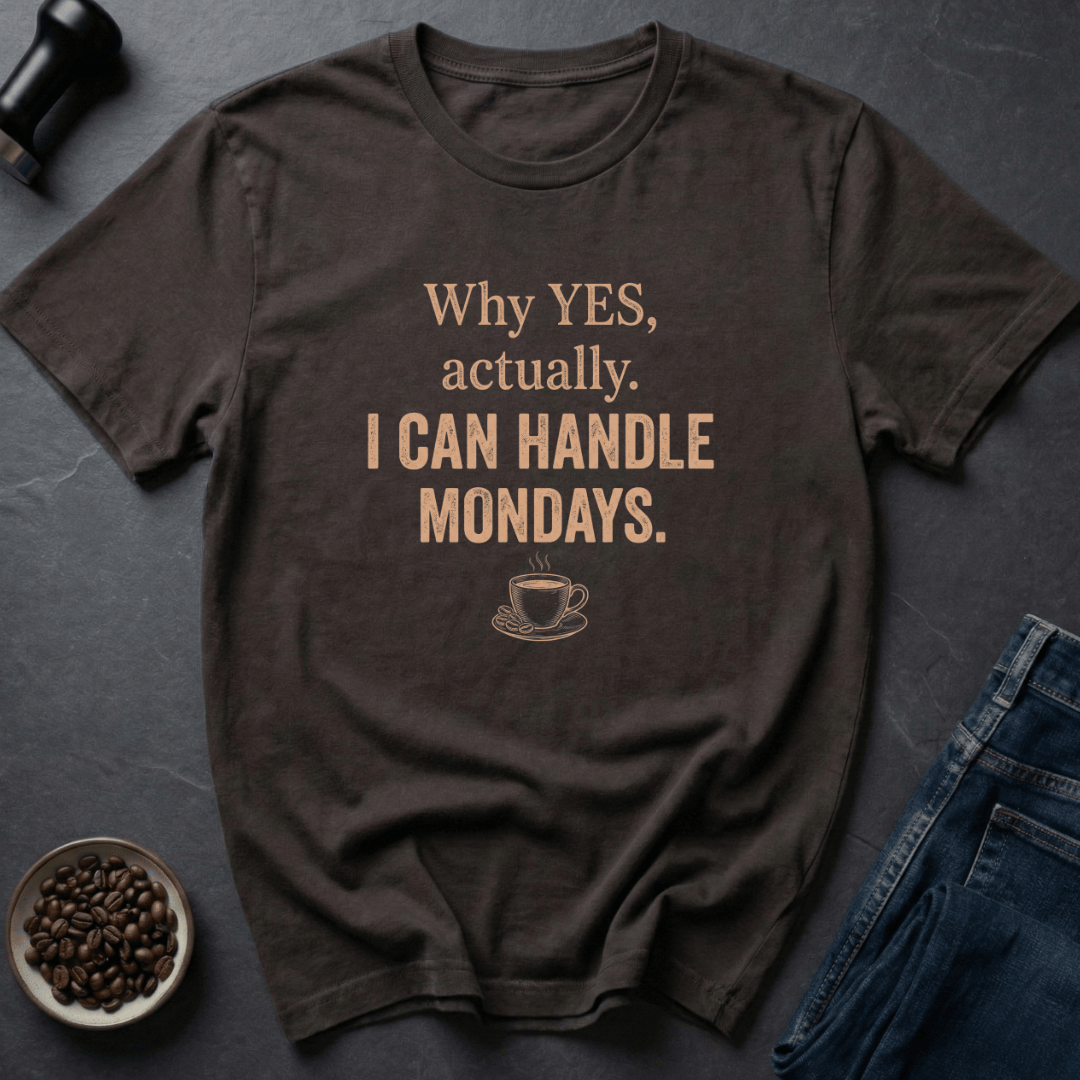Coffee graphic Monday Survivor T-Shirt in Dark Chocolate / S by Caffeine Dept