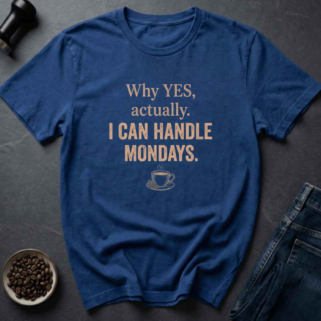 Coffee graphic Monday Survivor T-Shirt in Royal / S by Caffeine Dept