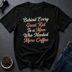 Coffee graphic More Coffee Mom T-Shirt in Black / S by Caffeine Dept