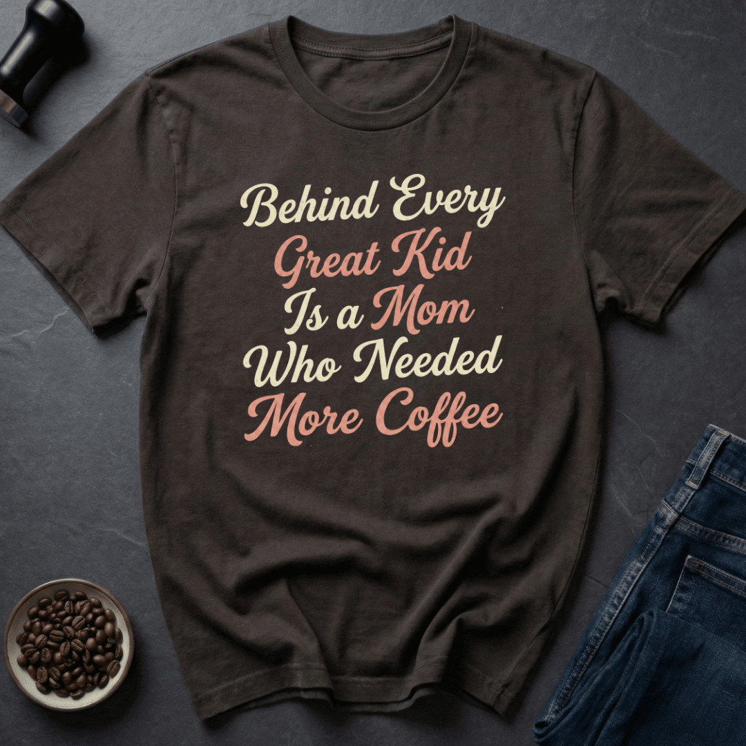 Coffee graphic More Coffee Mom T-Shirt in Black / S by Caffeine Dept