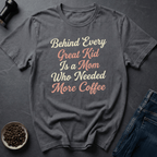 Coffee graphic More Coffee Mom T-Shirt in Black / S by Caffeine Dept