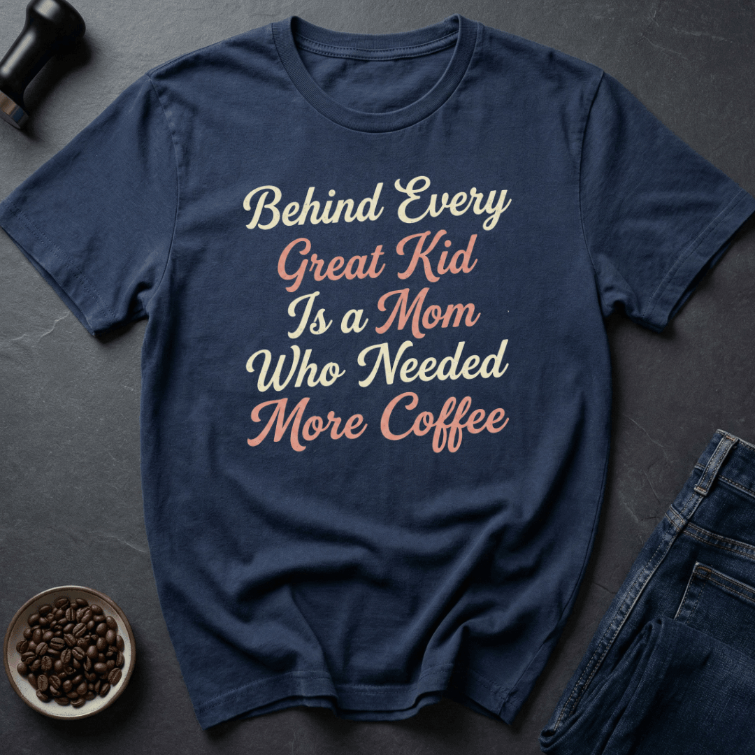 Coffee graphic More Coffee Mom T-Shirt in Black / S by Caffeine Dept