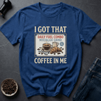 Coffee graphic Morning Combo T-Shirt in Royal / S by Caffeine Dept