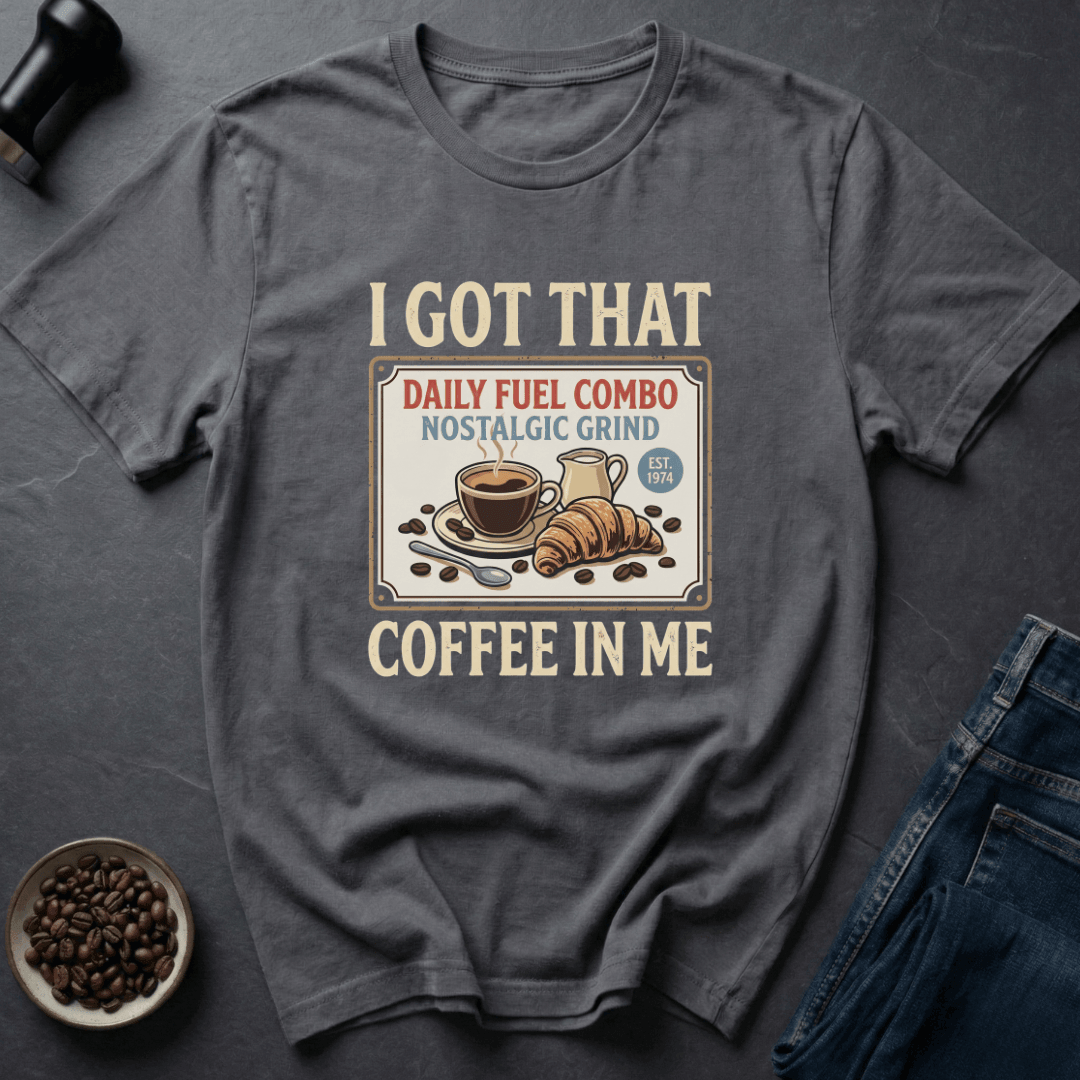 Coffee graphic Morning Combo T-Shirt in Royal / S by Caffeine Dept
