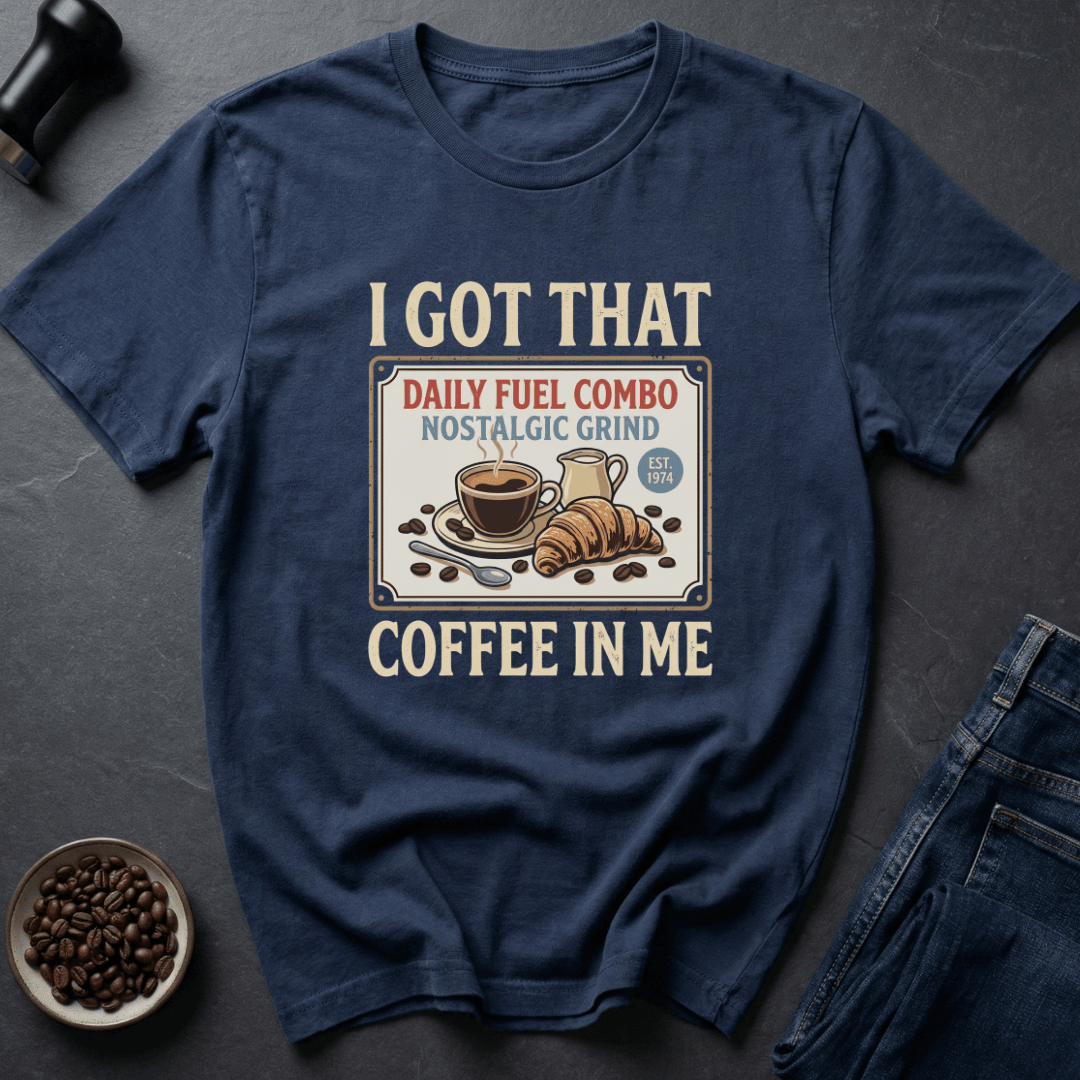 Coffee graphic Morning Combo T-Shirt in Royal / S by Caffeine Dept