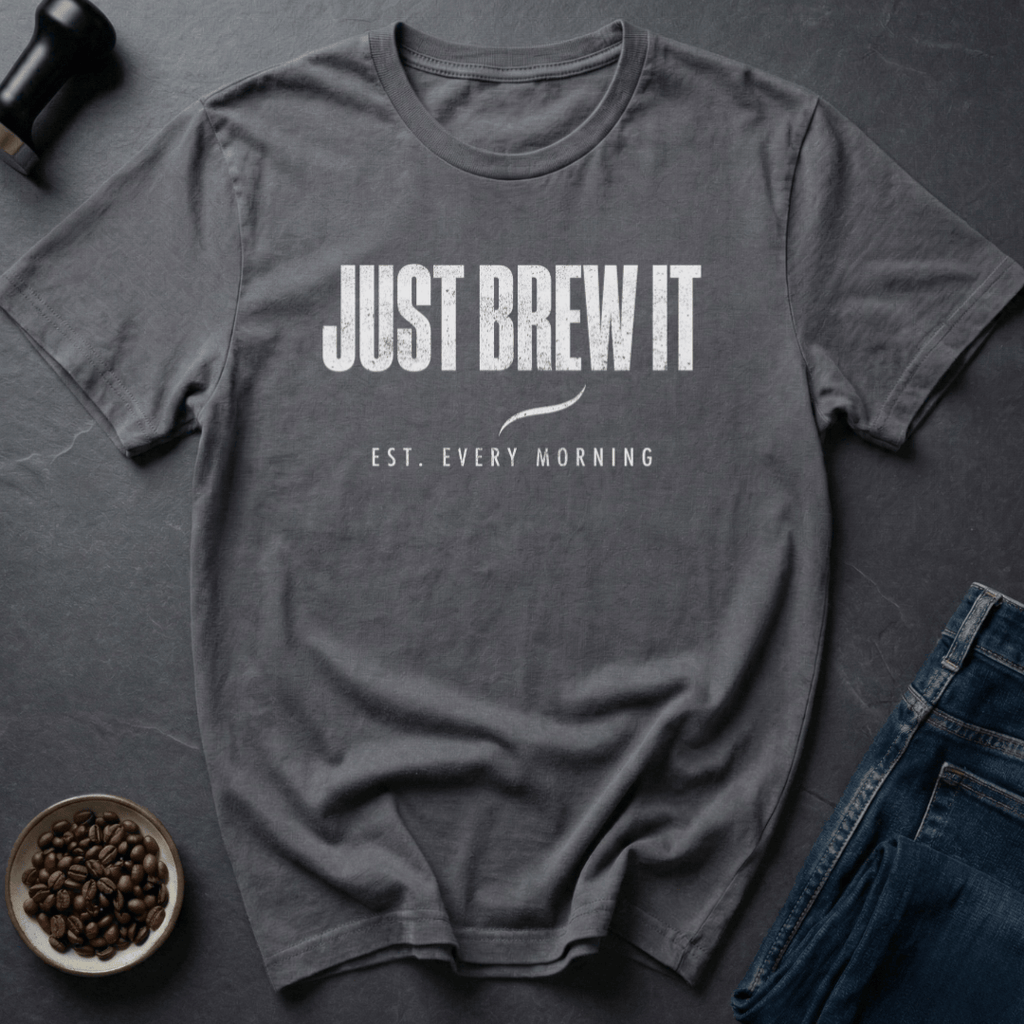 Coffee graphic Morning Fuel T-Shirt in Charcoal / S by Caffeine Dept
