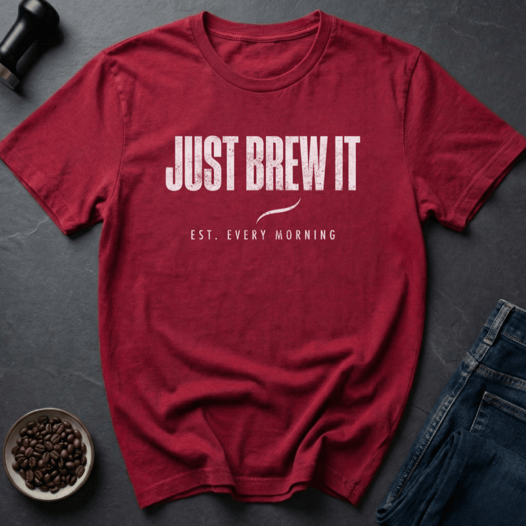 Coffee graphic Morning Fuel T-Shirt in Heather Red / S by Caffeine Dept