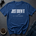 Coffee graphic Morning Fuel T-Shirt in Royal / S by Caffeine Dept