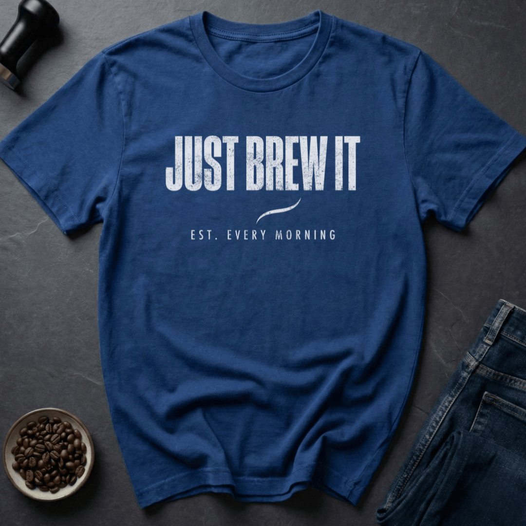 Coffee graphic Morning Fuel T-Shirt in Royal / S by Caffeine Dept