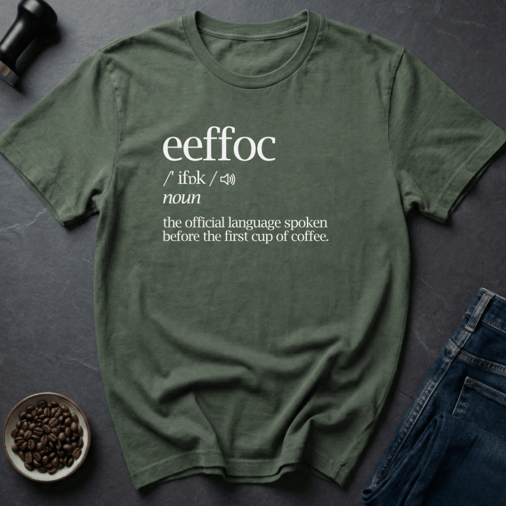Coffee graphic Morning Gibberish T-Shirt in Ice Grey / S by Caffeine Dept