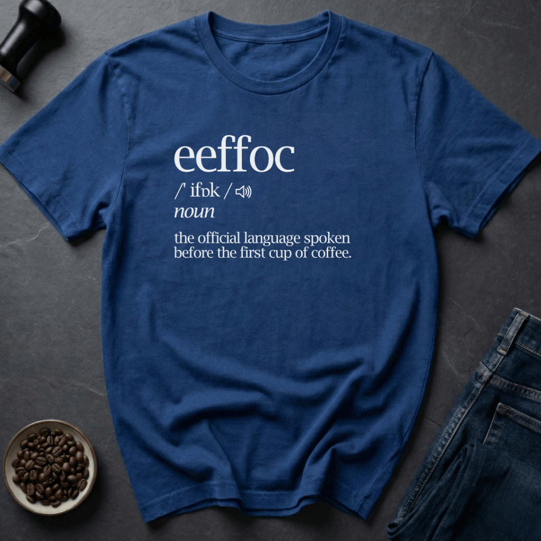 Coffee graphic Morning Gibberish T-Shirt in Ice Grey / S by Caffeine Dept