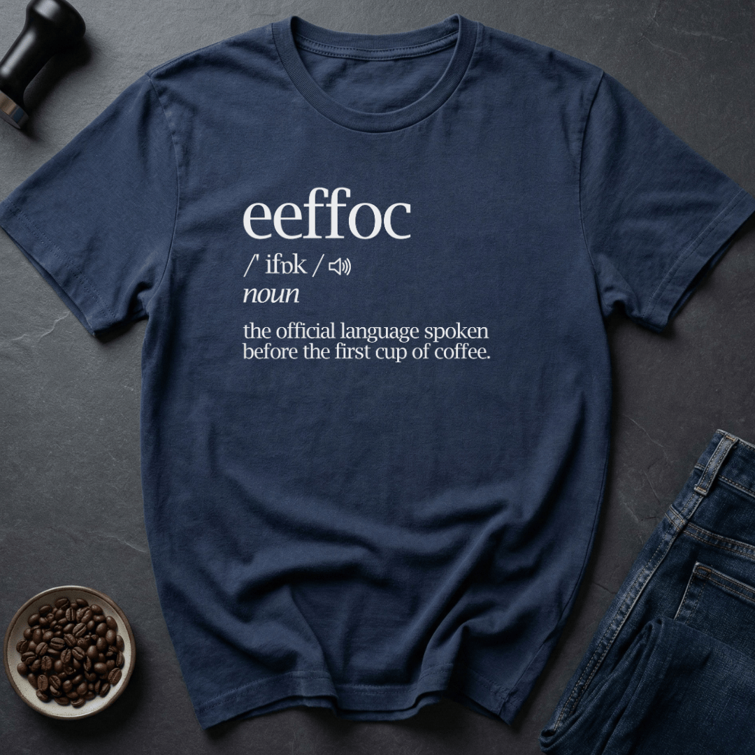 Coffee graphic Morning Gibberish T-Shirt in Ice Grey / S by Caffeine Dept