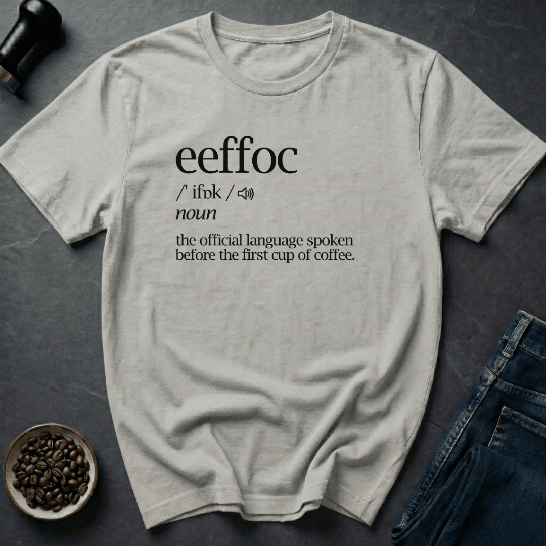 Coffee graphic Morning Gibberish T-Shirt in Ice Grey / S by Caffeine Dept