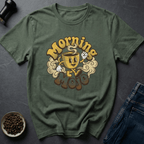 Coffee graphic Morning Mojo T-Shirt in Light Blue / S by Caffeine Dept