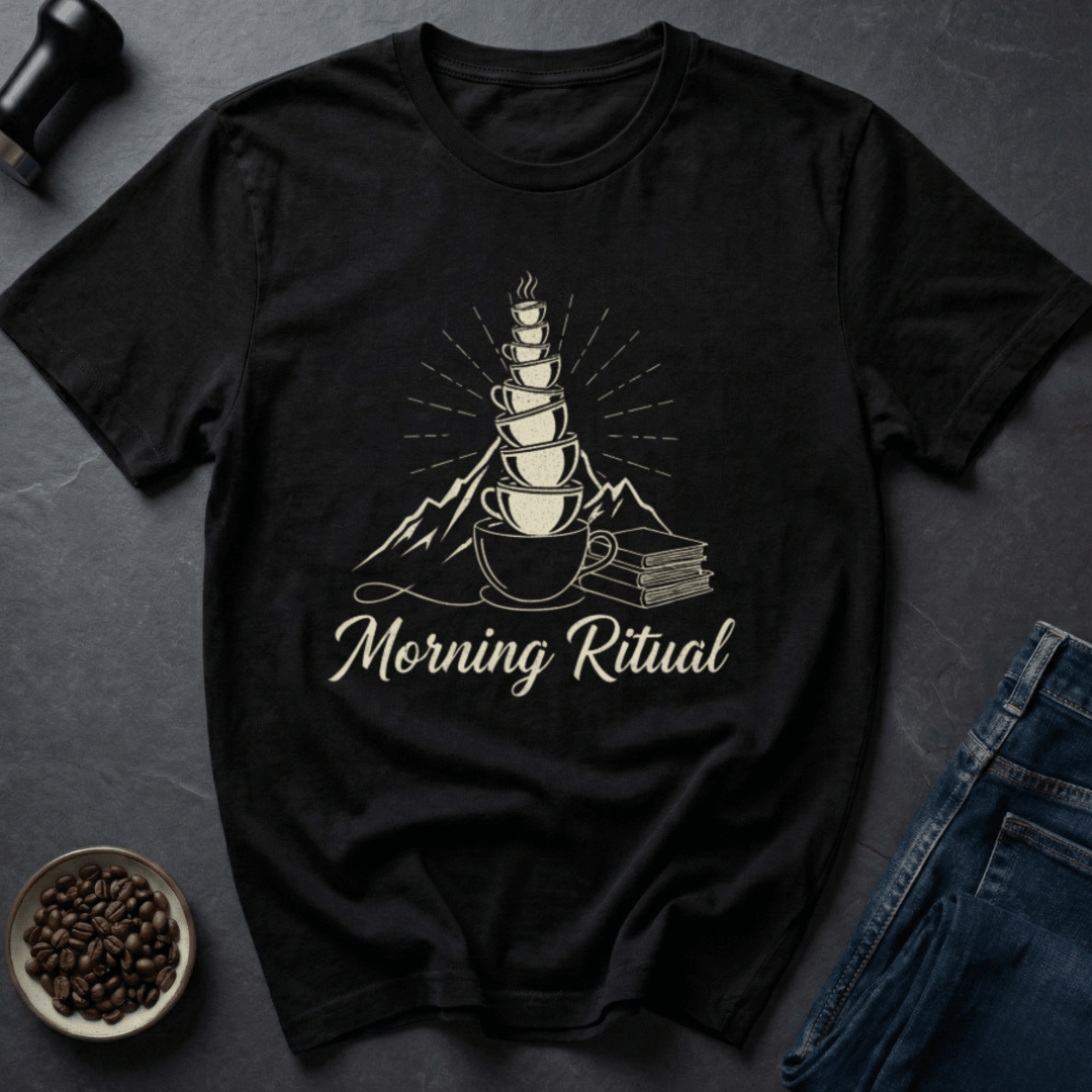Coffee graphic Morning Ritual T-Shirt in Dark Chocolate / S by Caffeine Dept