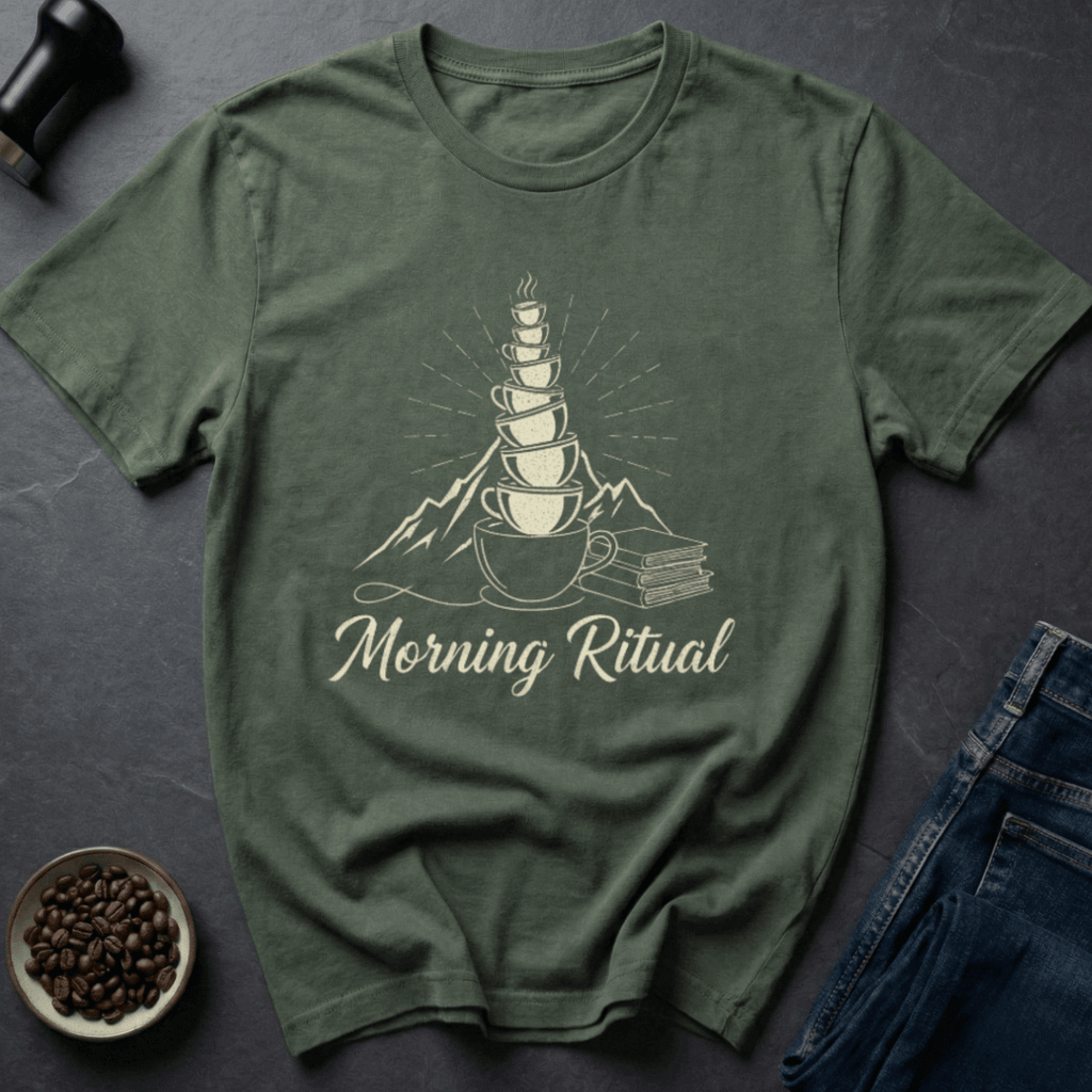 Coffee graphic Morning Ritual T-Shirt in Dark Chocolate / S by Caffeine Dept