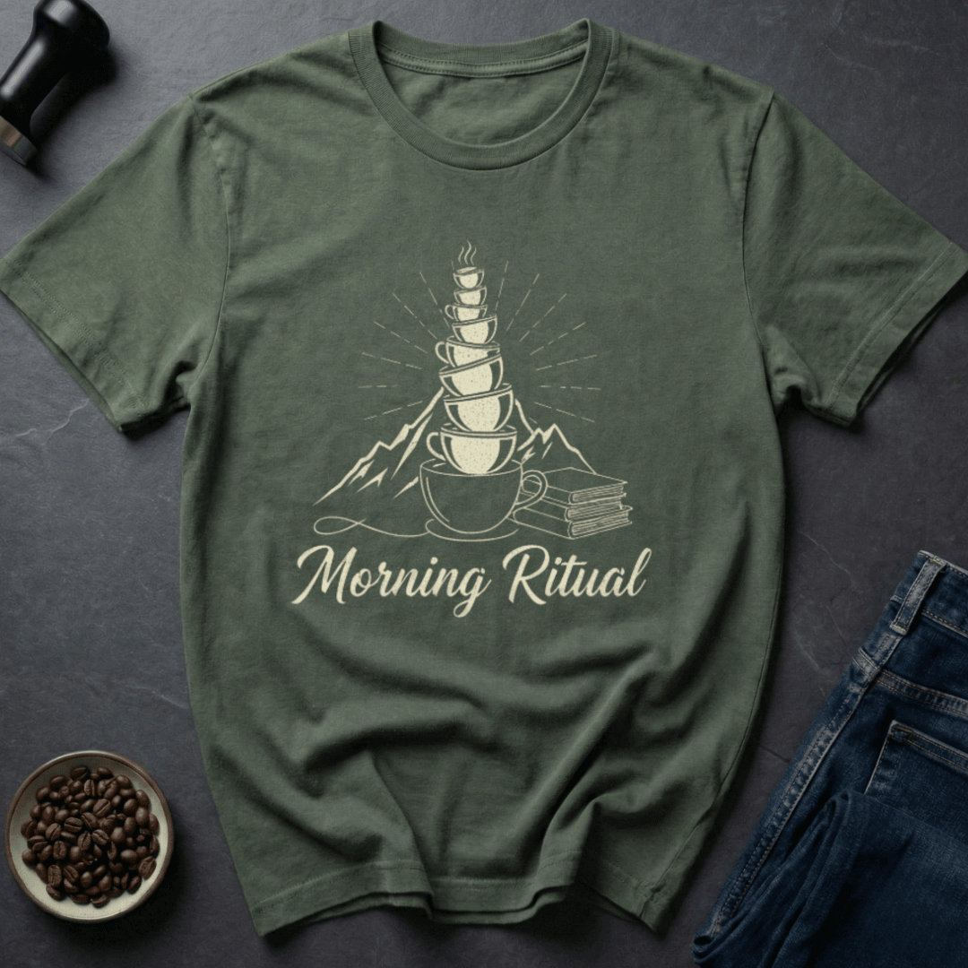 Coffee graphic Morning Ritual T-Shirt in Dark Chocolate / S by Caffeine Dept