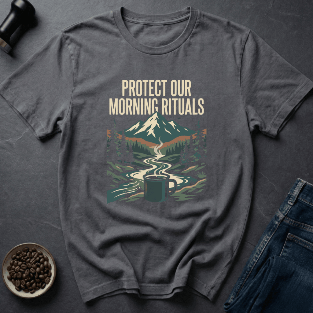 Coffee graphic Morning Ritual T-Shirt in Royal / S by Caffeine Dept