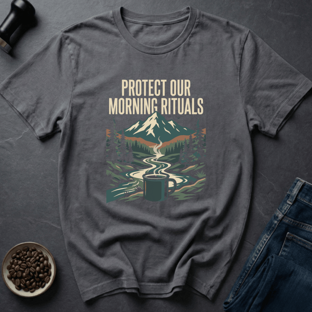 Coffee graphic Morning Ritual T-Shirt in Royal / S by Caffeine Dept