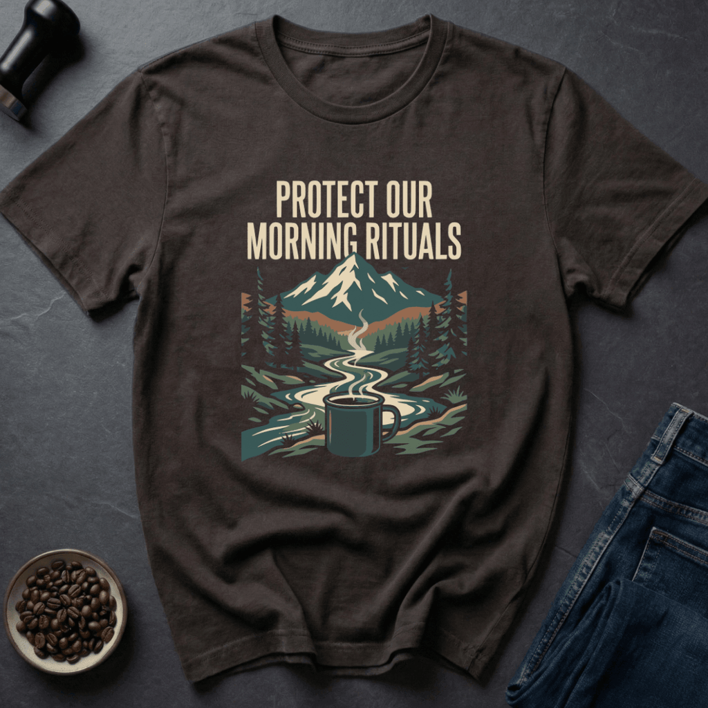 Coffee graphic Morning Ritual T-Shirt in Royal / S by Caffeine Dept