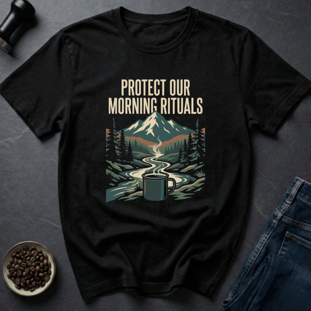 Coffee graphic Morning Ritual T-Shirt in Royal / S by Caffeine Dept
